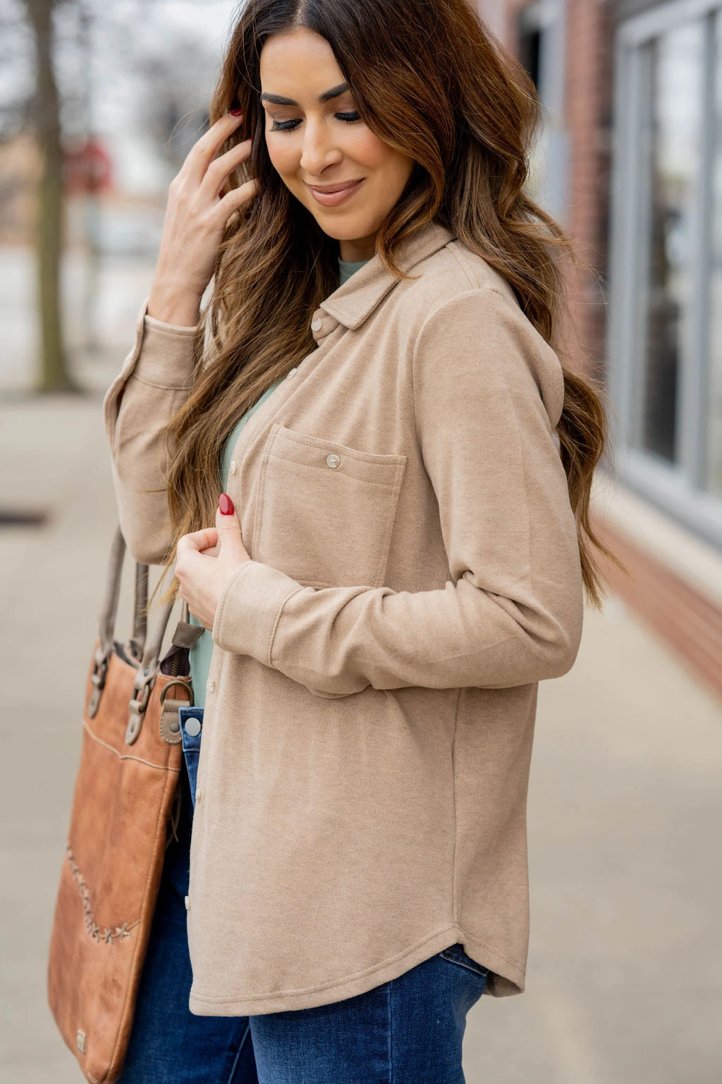 Simple Marled Shacket 7 Simple Marled Shacket - Image 7