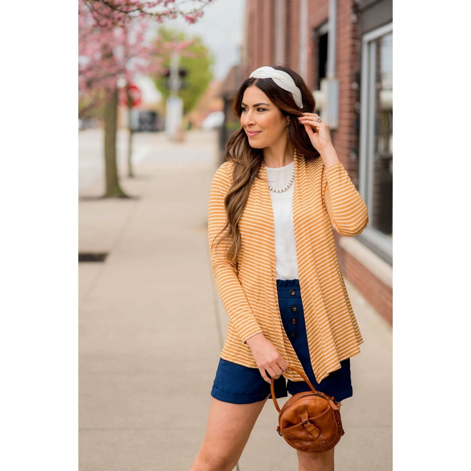 Striped Basic Cardigan 2 Striped Basic Cardigan - Image 2