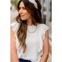 Embroidered Flutter Accent Tank -Women's Clothing Store BB 7458 c504a24c cc04 4887 9cc4 3c7313c35da5