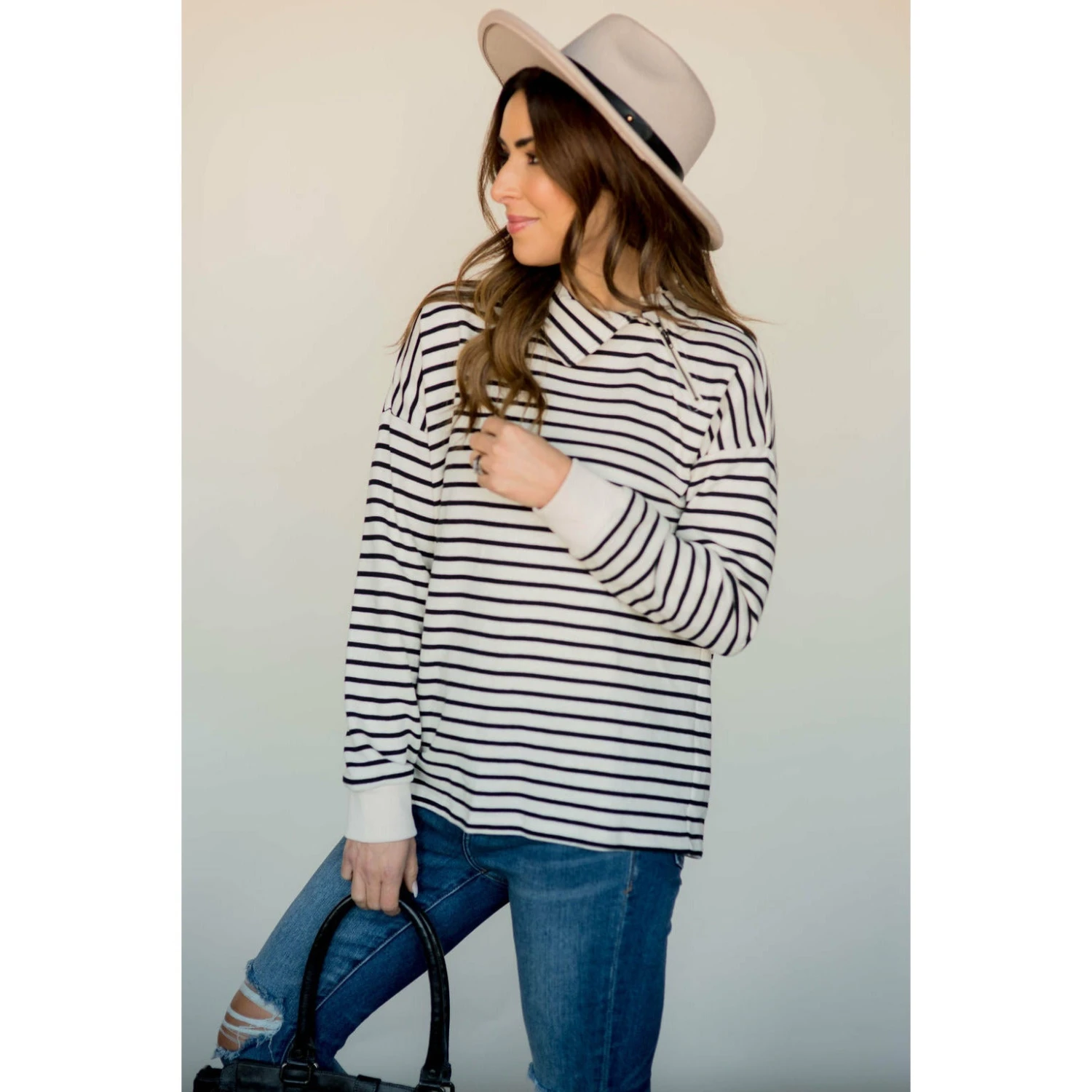 Knit Stripe Neck Zipper Sweater 20 Knit Stripe Neck Zipper Sweater - Image 20