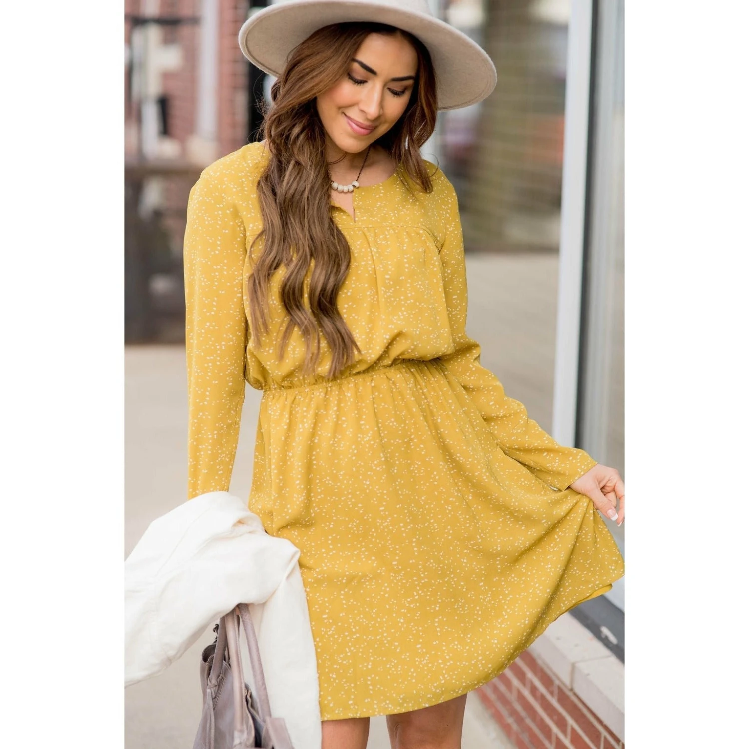 Endearingly Speckled Long Sleeve Dress 2 Endearingly Speckled Long Sleeve Dress - Image 2