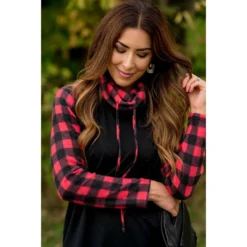 Buffalo Check Cowl Neck Long Tee 9 Buffalo Check Cowl Neck Long Tee -Women's Clothing Store BB 7495 fd7a2f9e 630e 4a09 9c0f a1b17f7c2acd