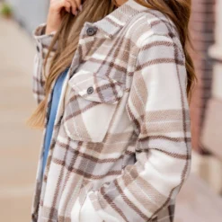 Serenity Plaid Shacket 22 Serenity Plaid Shacket -Women's Clothing Store BB 7497 374868