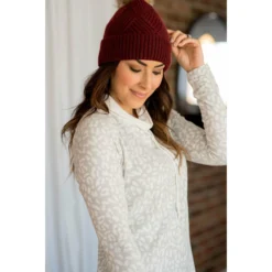 Cheetah Solid Trimmed Cowl Neck -Women's Clothing Store BB 7520 f5be9746 4767 4ea0 a469 6c10f58963bc