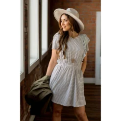 Stripe Ruffle Accent Dress -Women's Clothing Store BB 7527 b59d052a 731d 49b2 b2f9 4301ba069f93