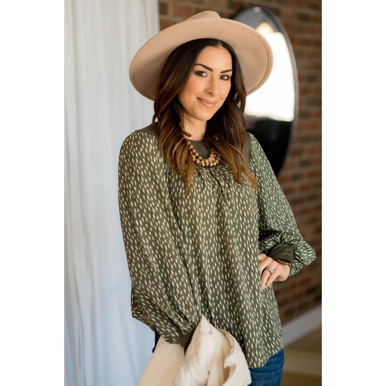 Brush Stroke Bib Blouse 1 Brush Stroke Bib Blouse