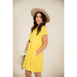 Short Sleeve Swing Tunic Dress -Women's Clothing Store BB 7552