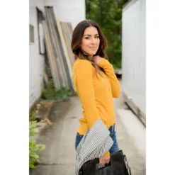 Henley Long Sleeve Tee -Women's Clothing Store BB 7566