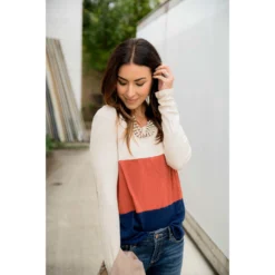 Triple Blocked Long Sleeve Tee -Women's Clothing Store BB 7592 fd599231 09c5 4da1 911b 174c3b53c6b1