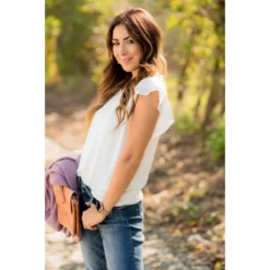 Micro Textured Dot Short Flutter Blouse -Women's Clothing Store BB 7620 0832683b a218 4774 8d47 e216b5dc1e9c