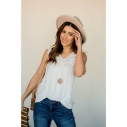 V-Neck Ruffle Bib Tank -Women's Clothing Store BB 7628 9e7a6bf6 d034 4185 a8c7 604d1417eb65