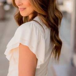 Dual Butterfly Sleeve Ribbed Tee -Women's Clothing Store BB 7630 25225d57 0132 4791 a870 bb7007c5b960 345733