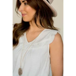 V-Neck Ruffle Bib Tank -Women's Clothing Store BB 7637 0b738e56 1999 460a 872c de0a691c5900