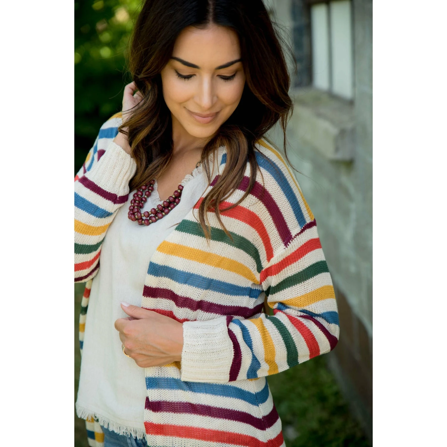Multi Color Striped Cardigan 7 Multi Color Striped Cardigan - Image 7