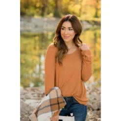 Button Cuff Long Sleeve Tee -Women's Clothing Store BB 7676