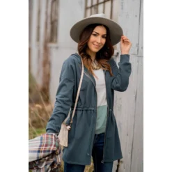 Cinched Zipper Jacket -Women's Clothing Store BB 7685 1 e458338e 6eef 486d a9f1 ae4f57ef8994