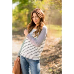 Multi Striped Solid Neck Long Sleeve Tee 22 Multi Striped Solid Neck Long Sleeve Tee -Women's Clothing Store BB 7687 8b9860c9 edd2 4ac3 bf2d db6d725b7fb3