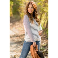 Multi Striped Solid Neck Long Sleeve Tee 23 Multi Striped Solid Neck Long Sleeve Tee -Women's Clothing Store BB 7689 bae90444 e529 4c6b 9e82 90bff5eda7f3