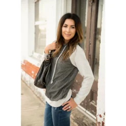 Two Toned Hoodie -Women's Clothing Store BB 7729