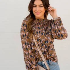 Blossoms Cinched Trim Blouse -Women's Clothing Store BB 7753 eabf40db 4588 47e0 8617 0870874dd720 881369