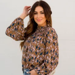 Blossoms Cinched Trim Blouse -Women's Clothing Store BB 7769 fccfe5e3 a791 4707 89a2 977cb80afd0e 912397