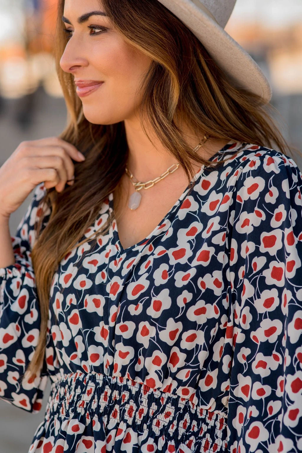 Floral Fun Cinched V Blouse 12 Floral Fun Cinched V Blouse - Image 12