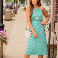 Confetti Halter Tank Midi Dress