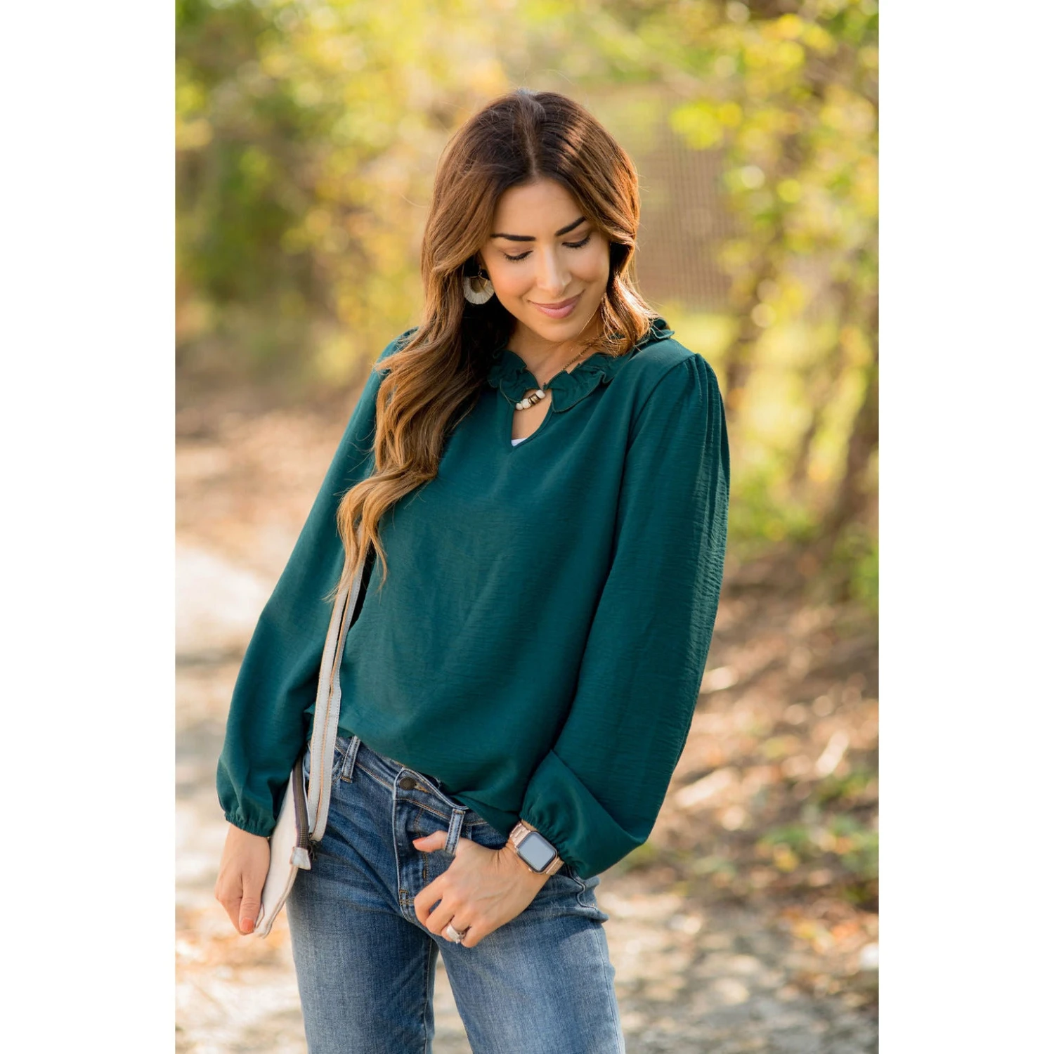 Long Sleeve Ruffle Neck Dressy Blouse 10 Long Sleeve Ruffle Neck Dressy Blouse - Image 10