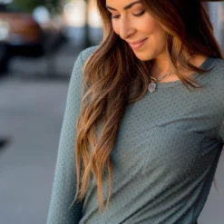 Long Sleeve Swiss Dot Pocket Tee 26 Long Sleeve Swiss Dot Pocket Tee -Women's Clothing Store BB 7861 20971233 d3f4 4016 a1bc ad8771645d57 455055