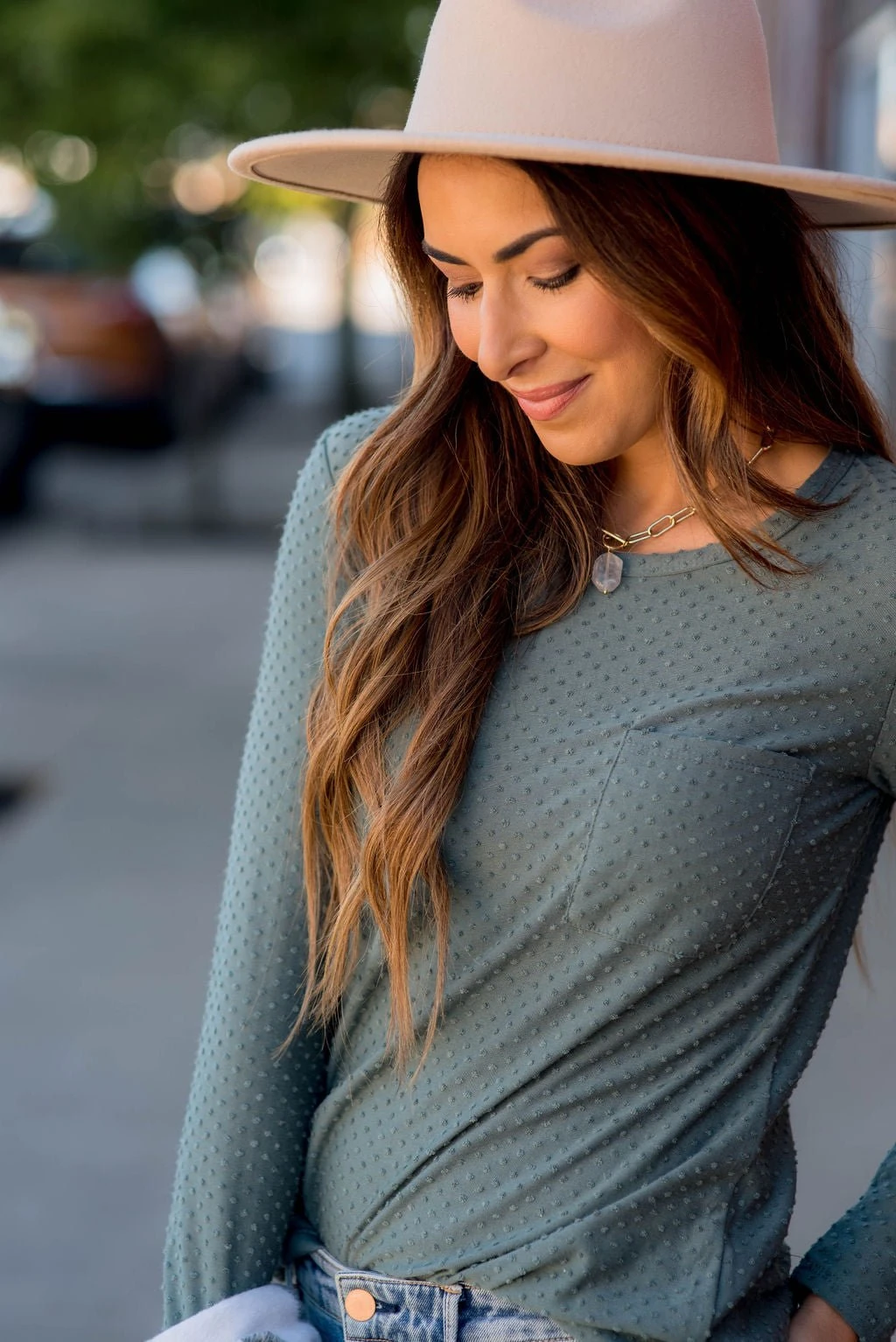 Long Sleeve Swiss Dot Pocket Tee 7 Long Sleeve Swiss Dot Pocket Tee - Image 7