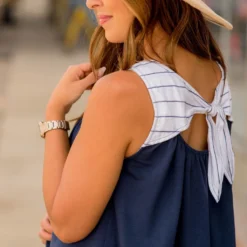 Thin Stripe Knot Back Tank 37 Thin Stripe Knot Back Tank -Women's Clothing Store BB 7861 adec2baf 294f 456c 8cb9 c3d33a64d77d 524098