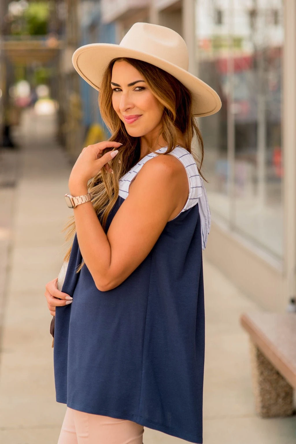 Thin Stripe Knot Back Tank 20 Thin Stripe Knot Back Tank - Image 20