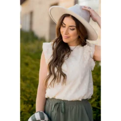 Swiss Dot Ruffle Sleeve Tank -Women's Clothing Store BB 7869 cff9b3a7 2016 4b4b 814a 42a8a2c1bd77