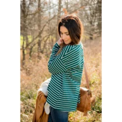 Striped Button Back Slit Tee -Women's Clothing Store BB 7877 d2a96975 1ae1 433e 89cb cf81aa815ecd