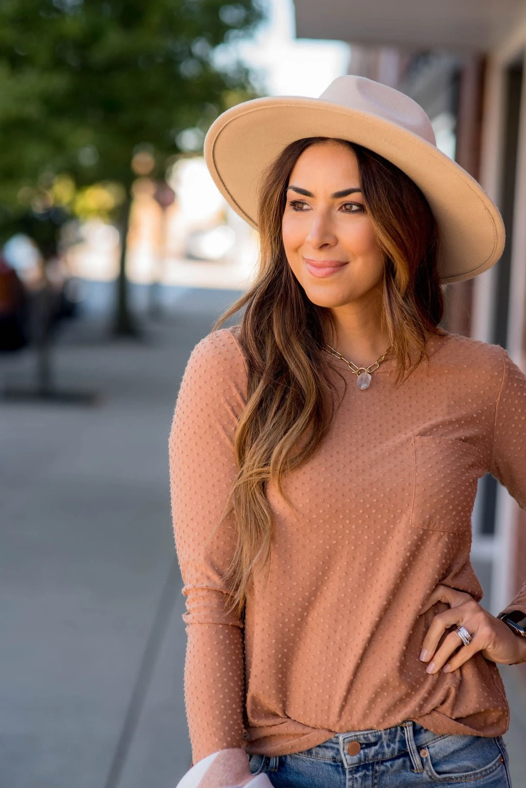 Long Sleeve Swiss Dot Pocket Tee 9 Long Sleeve Swiss Dot Pocket Tee - Image 9