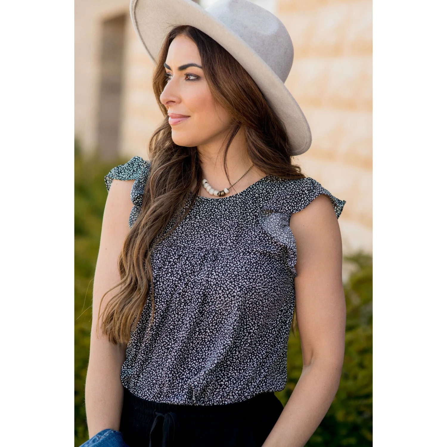 Leopard Ruffle Short Sleeve Tee 2 Leopard Ruffle Short Sleeve Tee - Image 2