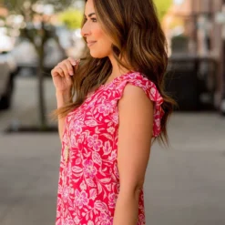 Bold Blooms Flutter Trim Tank -Women's Clothing Store BB 7933 35a58706 960f 468e 8695 7893cbcefed7 621005