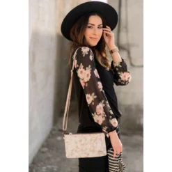 Floral Sheer Sleeve Blouse -Women's Clothing Store BB 7937 e6b82774 0c3c 4750 81d4 7dab355958d1