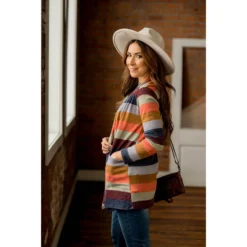 Lightweight Color Blocked Cardigan -Women's Clothing Store BB 7948
