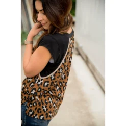 Leopard Solid Sleeve Tee -Women's Clothing Store BB 7967 f7c2a27d 8688 450d b95c b0dfdb322444