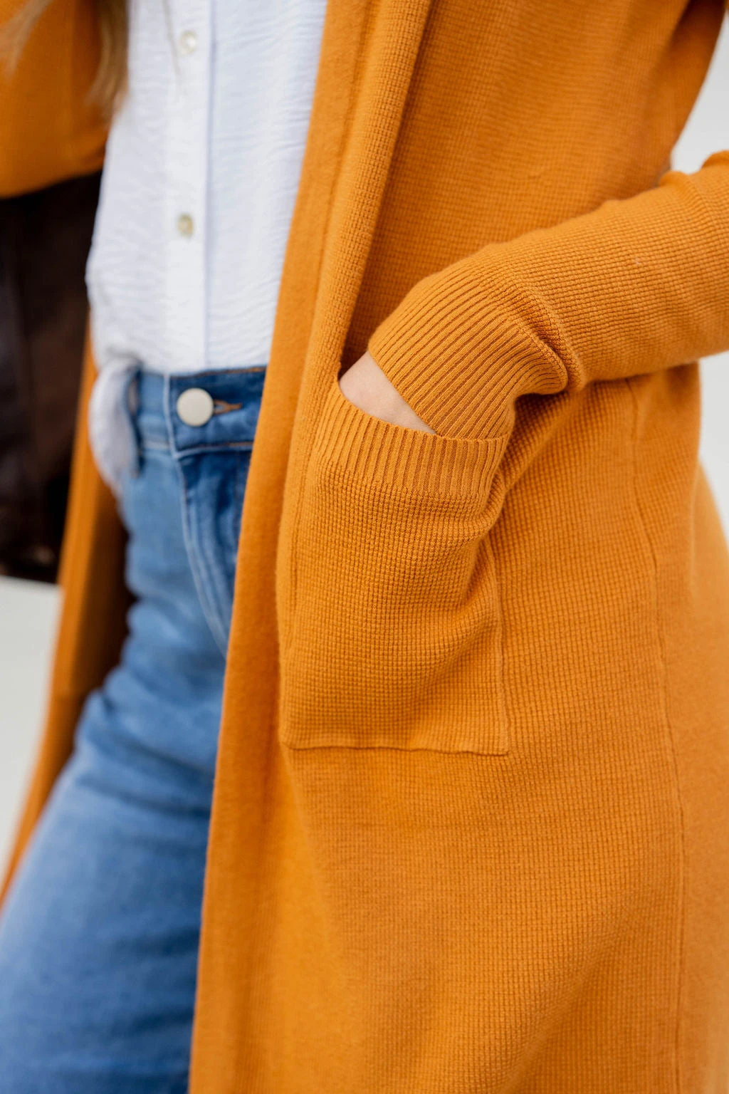 Lightly Waffled Tunic Cardigan 15 Lightly Waffled Tunic Cardigan - Image 15