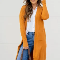 Lightly Waffled Tunic Cardigan