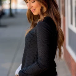 Long Sleeve Swiss Dot Pocket Tee 34 Long Sleeve Swiss Dot Pocket Tee -Women's Clothing Store BB 8009 4849b849 9c11 4924 92e2 50f9bccd542a 270015