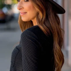 Long Sleeve Swiss Dot Pocket Tee 35 Long Sleeve Swiss Dot Pocket Tee -Women's Clothing Store BB 8010 238412