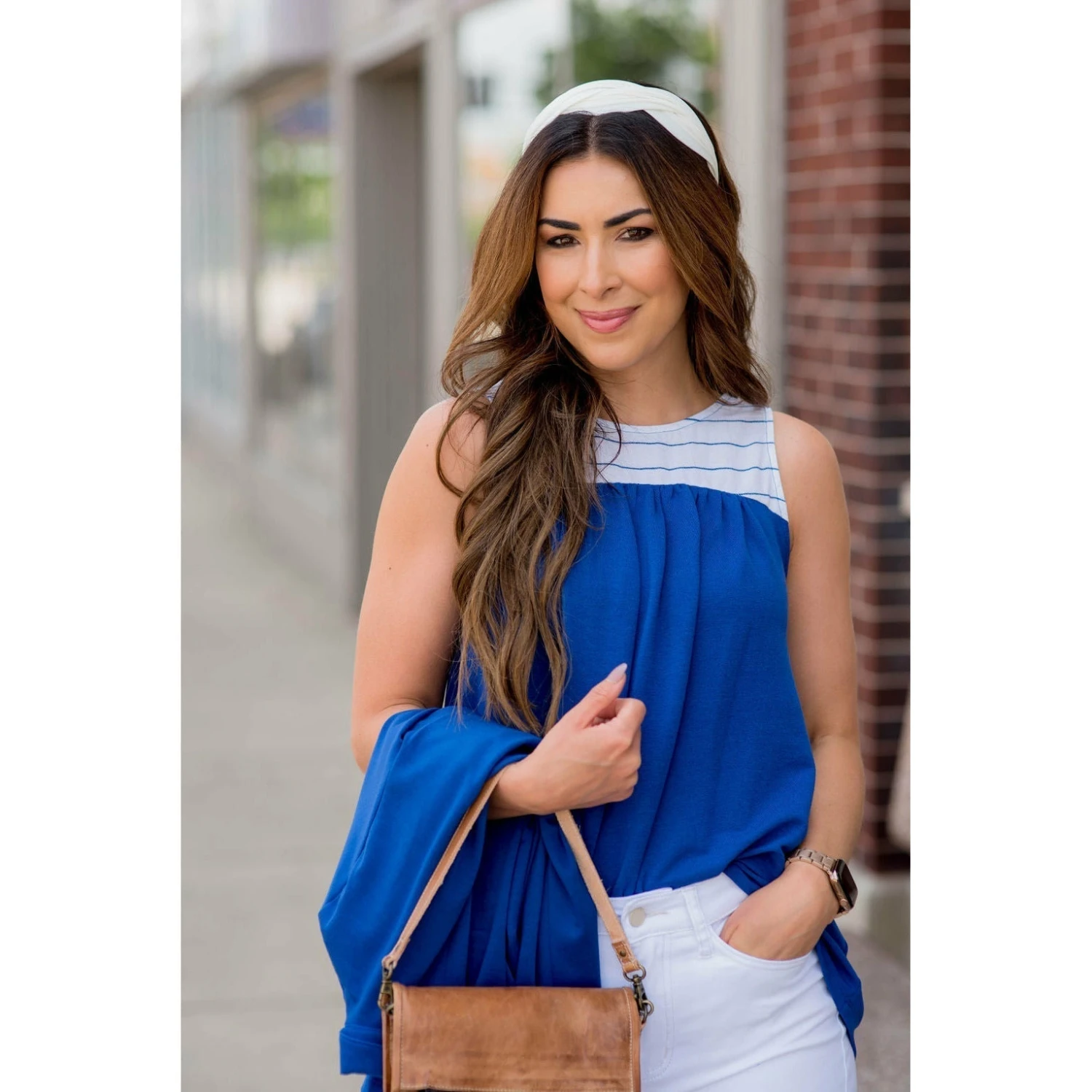 Thin Stripe Knot Back Tank 1 Thin Stripe Knot Back Tank