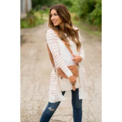 Thin Striped Cardigan-White -Women's Clothing Store BB 8041 c313e1b2 1479 49b7 8f2d 005db8e5c946