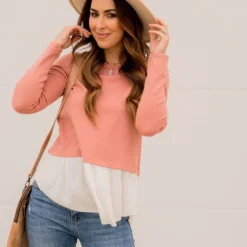 Ruffle Bottom Long Sleeve Tee -Women's Clothing Store BB 8058 abaa582d 65d7 48be ad56 9c97549ea3b8 285906