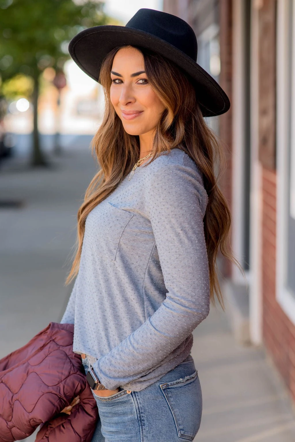 Long Sleeve Swiss Dot Pocket Tee 18 Long Sleeve Swiss Dot Pocket Tee - Image 18