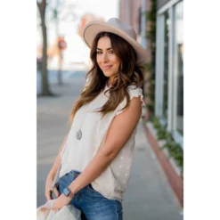 Cinched Neck Ruffle Swiss Dot Tank -Women's Clothing Store BB 8080 9b0a569c 40ad 4ab2 bb4e 1e4b40da44bd