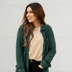 Simple Marled Shacket 36 Simple Marled Shacket -Women's Clothing Store BB 8086